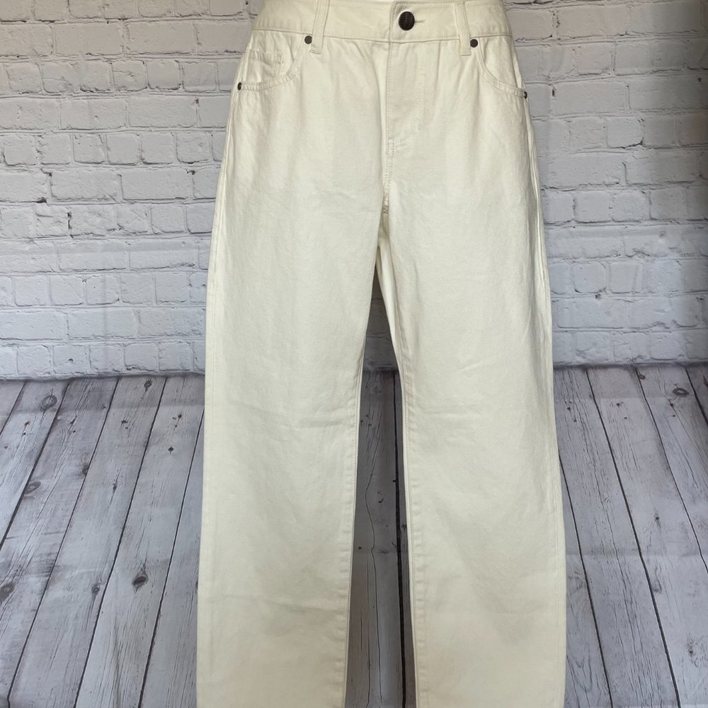 CAbi White Boyfriend Jeans Size 4